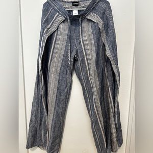 express petite wide leg linen culote with slits. NWT